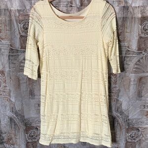Old Navy Cream Textured Casual Dress